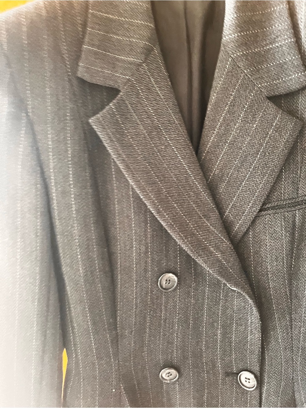 Women’s Donna Karan Collection Double-Breasted Pinstripe Blazer - Gray